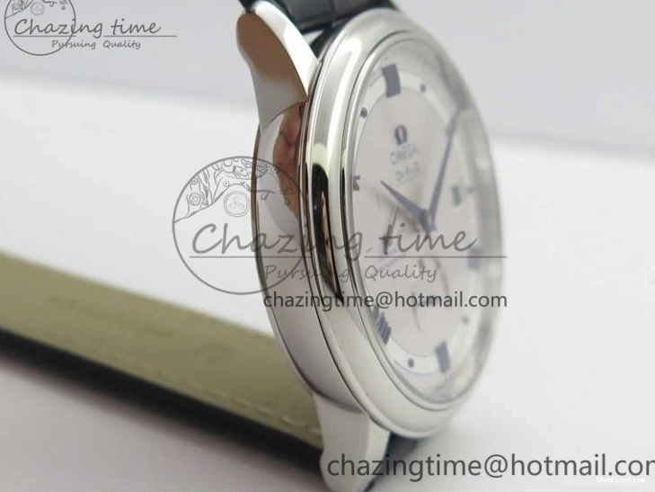 0312 Timeless De Ville Prestige Real PR SS ZF 1:1 Best Edition Gray Dial Blue Markers on Blue Leather Strap MIYOTA 7936